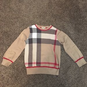 Burberry kids size 8 tan and plaid sweater